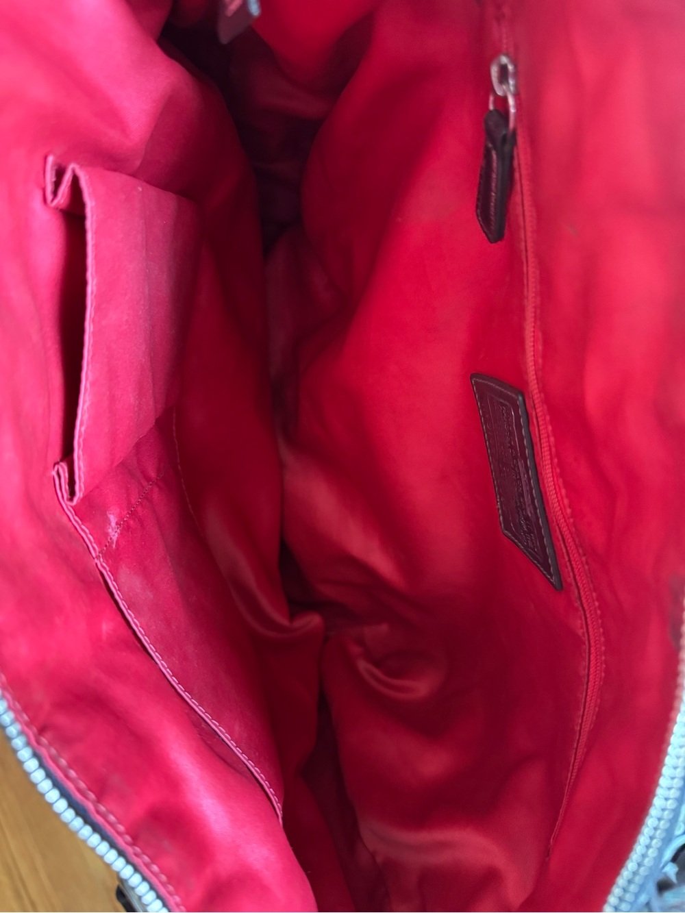 Coach Black Tote with Red, Cream & Mint Hearts and Stars Graphic Poppy Print - Picture 7 of 8